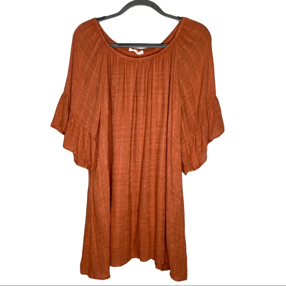 Lush Burnt Orange Dolman Sleeve Dress Size L